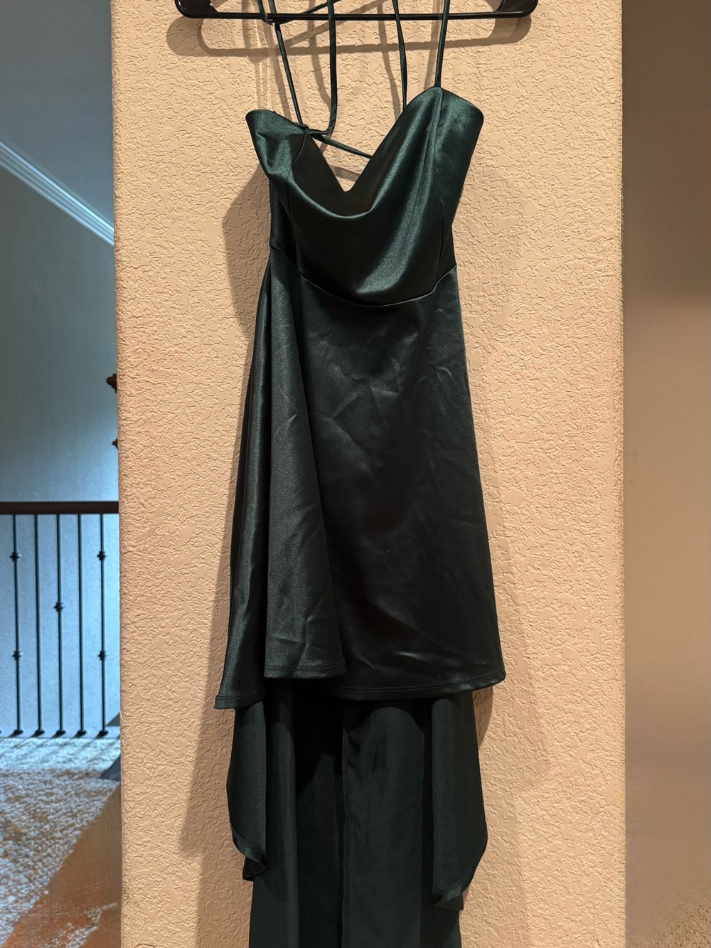 Windsor Emerald Green Satin High-Low Dress